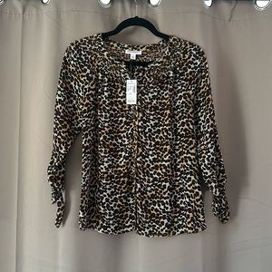 Leopard print dress shirt